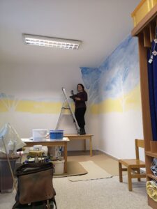 Originální malba na zeď - Kristýna Strassová - proces tvorby